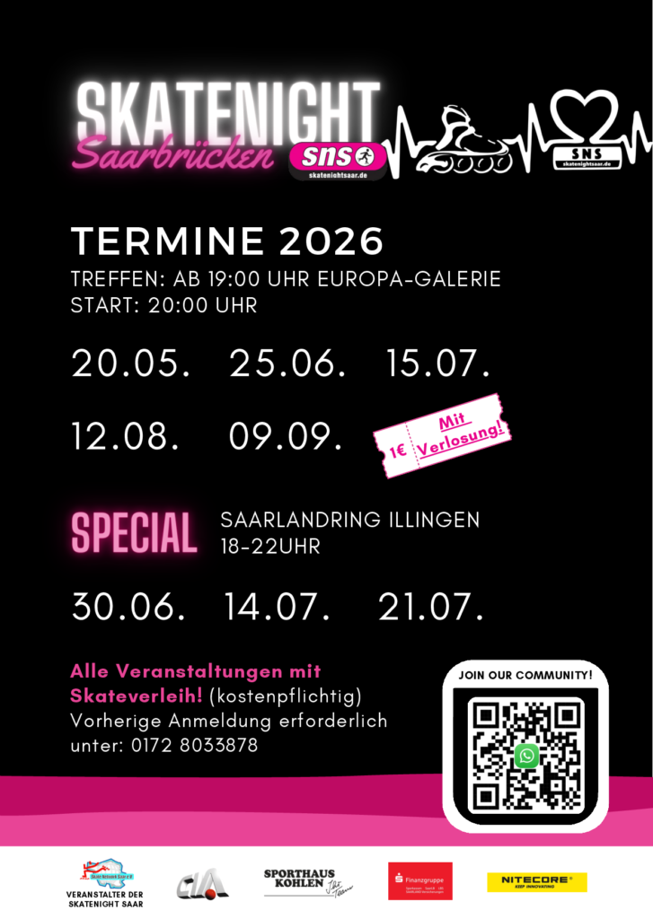 Termine Skatenight Saarbrücken 2026